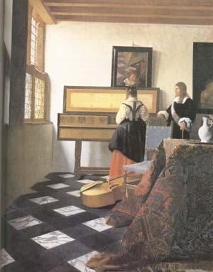 Jan Vermeer A Lady at the Virginals with a Gentleman (mk25) Germany oil painting art